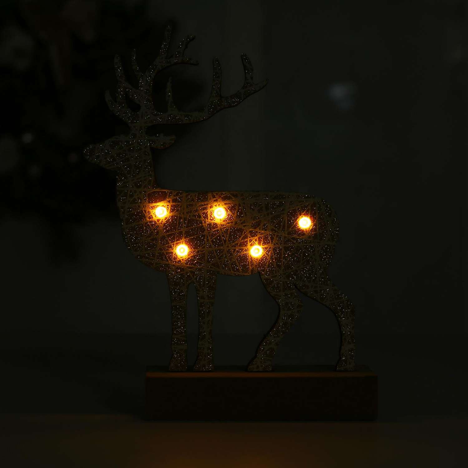 Новогодний декор Лесная мастерская с подсветкой «Новогодний олень» 11×5×19 см - фото 2