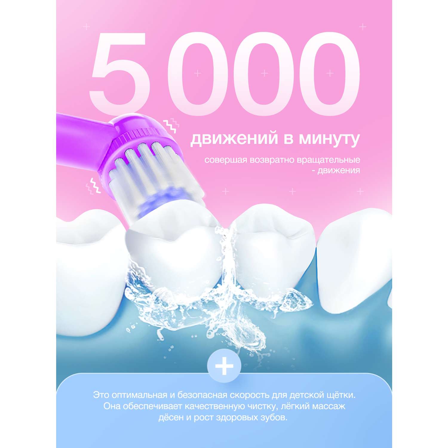 Электрическая зубная щётка DENMARE HL-248 Unicorn Фиолетовый - фото 6