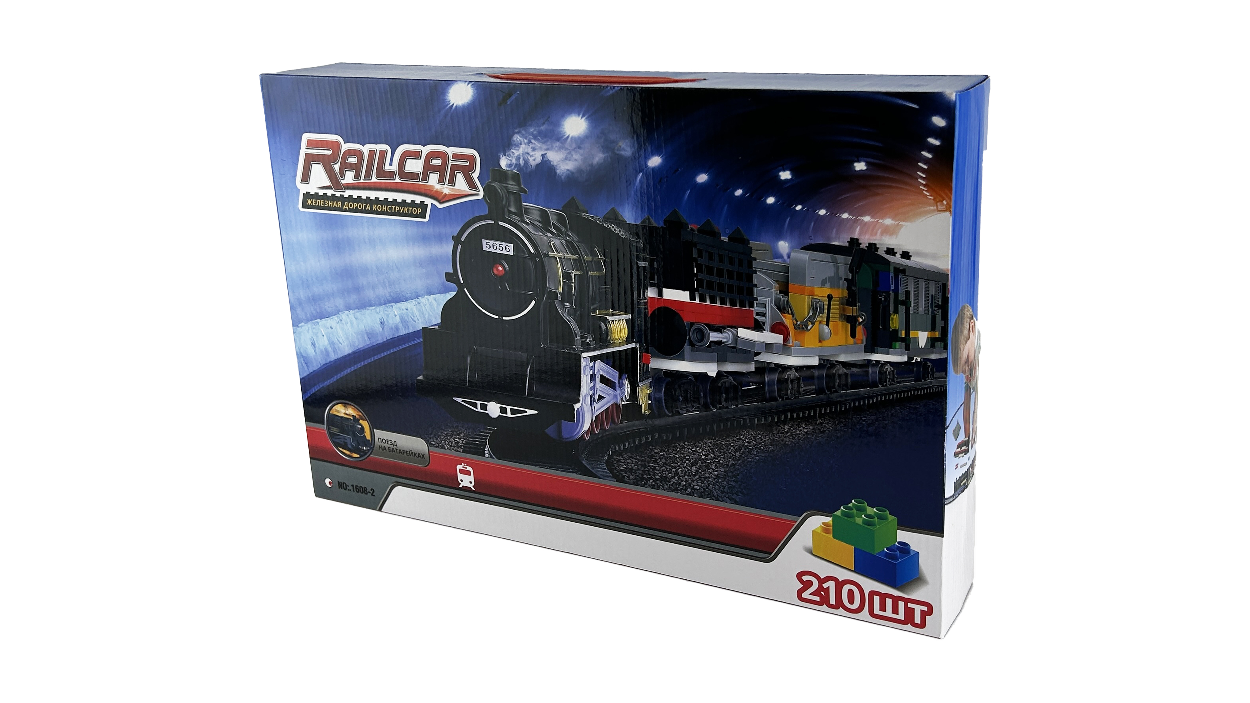 Детская железная дорога CS Toys Railcar 210 деталей на батарейках Fenfa 1608-2 - фото 1