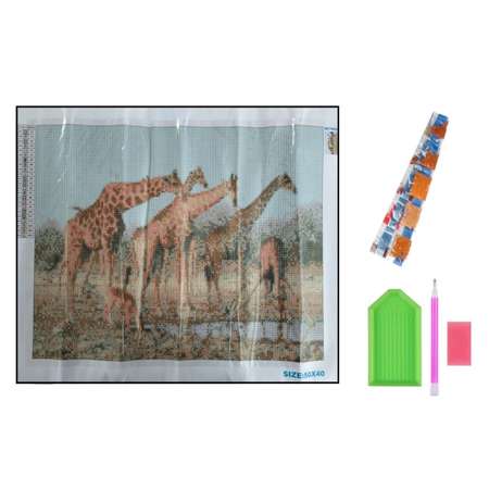 Алмазная мозаика Seichi Жирафы 40х50 см
