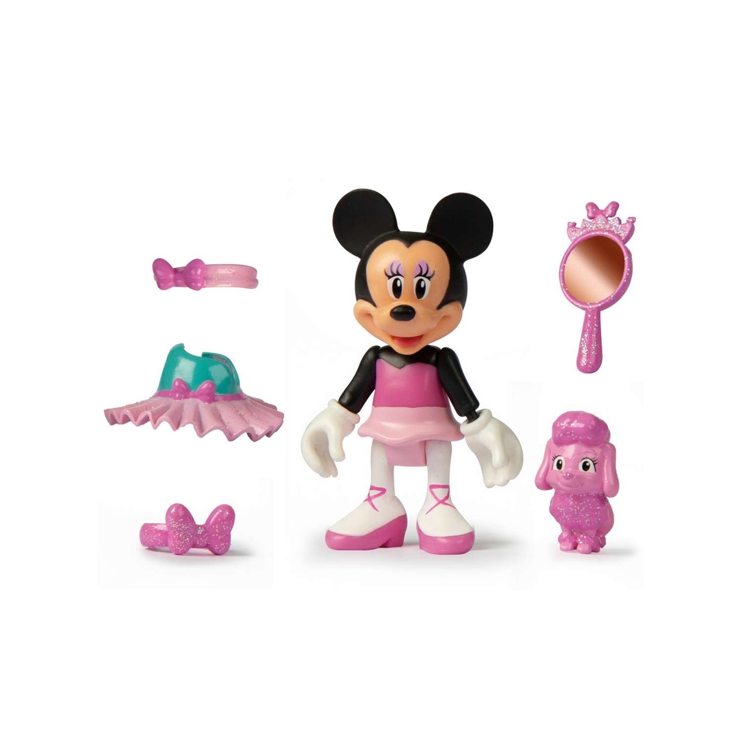 Игровой набор Disney Минни: Новый образ с питомцем (фигурка 12 см в сумочке 16х13 см сиреневый) - фото 2
