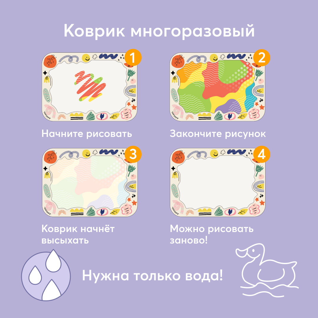 Коврик для рисования водой Happy Baby Aqua Draw - фото 3