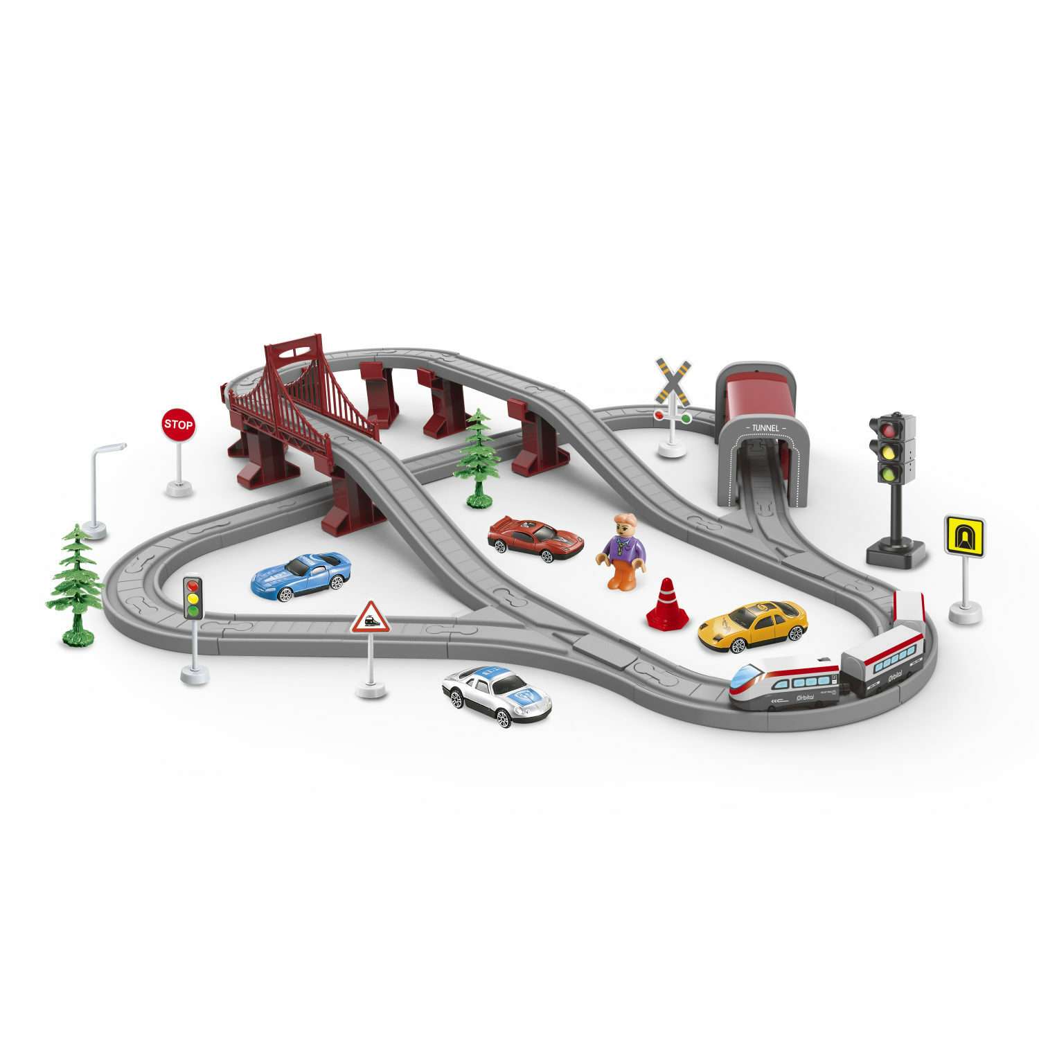 Игровой набор InterCity Железная дорога Большой город с поездом и аксессуарами Т20832 - фото 1