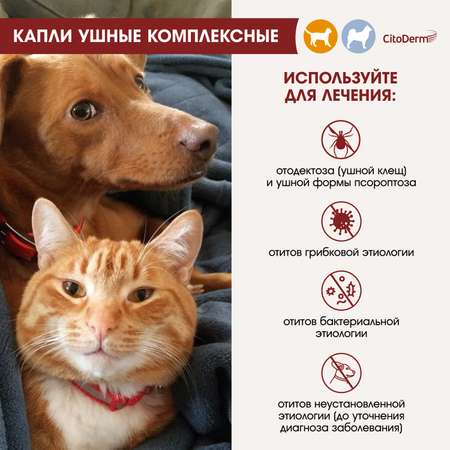 Капли ушные для животных CitoDerm комплексные 10мл