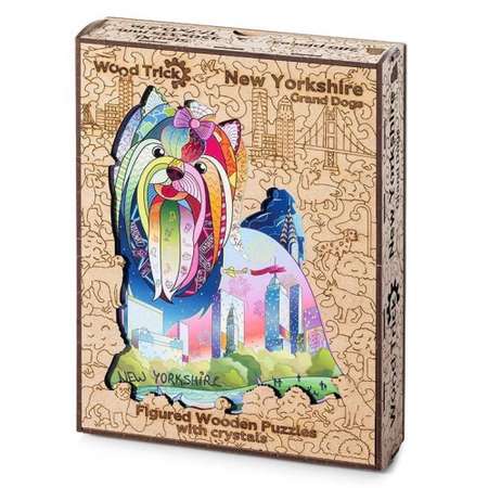 Пазлы Wood Trick Деревянный Нью-Йоркшир с кристаллами Swarovski 45x34 см