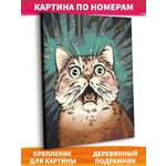 Картина по номерам Это просто шедевр холст на деревянном подрамнике 40х50 см Удивленный кот