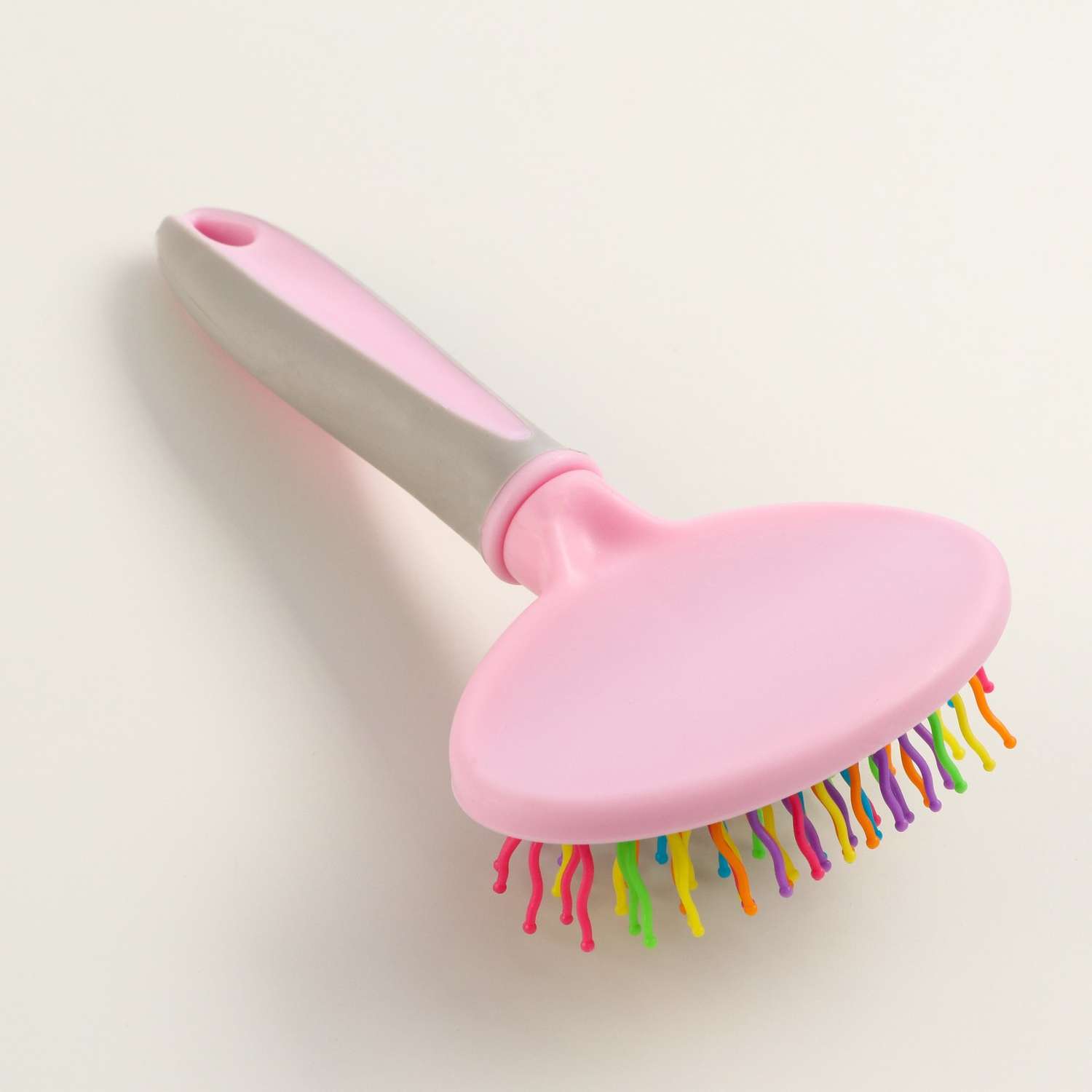 Пуходерка пластиковая Пижон мягкая с волнистыми зубьями средняя 9.5х16.5 см розовая - фото 3
