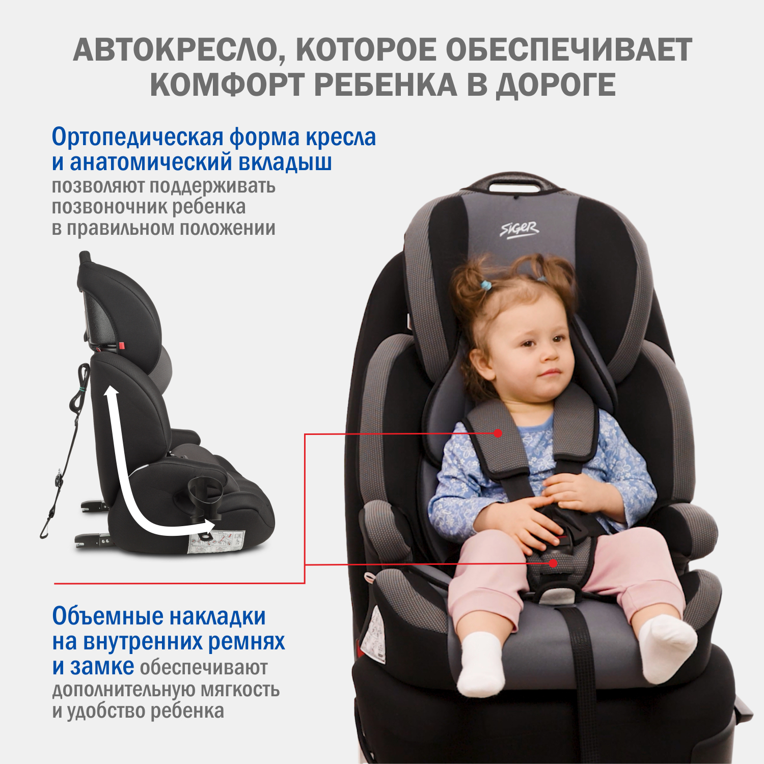 Детское автокресло SIGER Стар Isofix Lux - фото 6