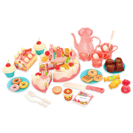 Посуда игрушечная и продукты TrendToys Веселое чаепитие торт и сервиз 83 предмета