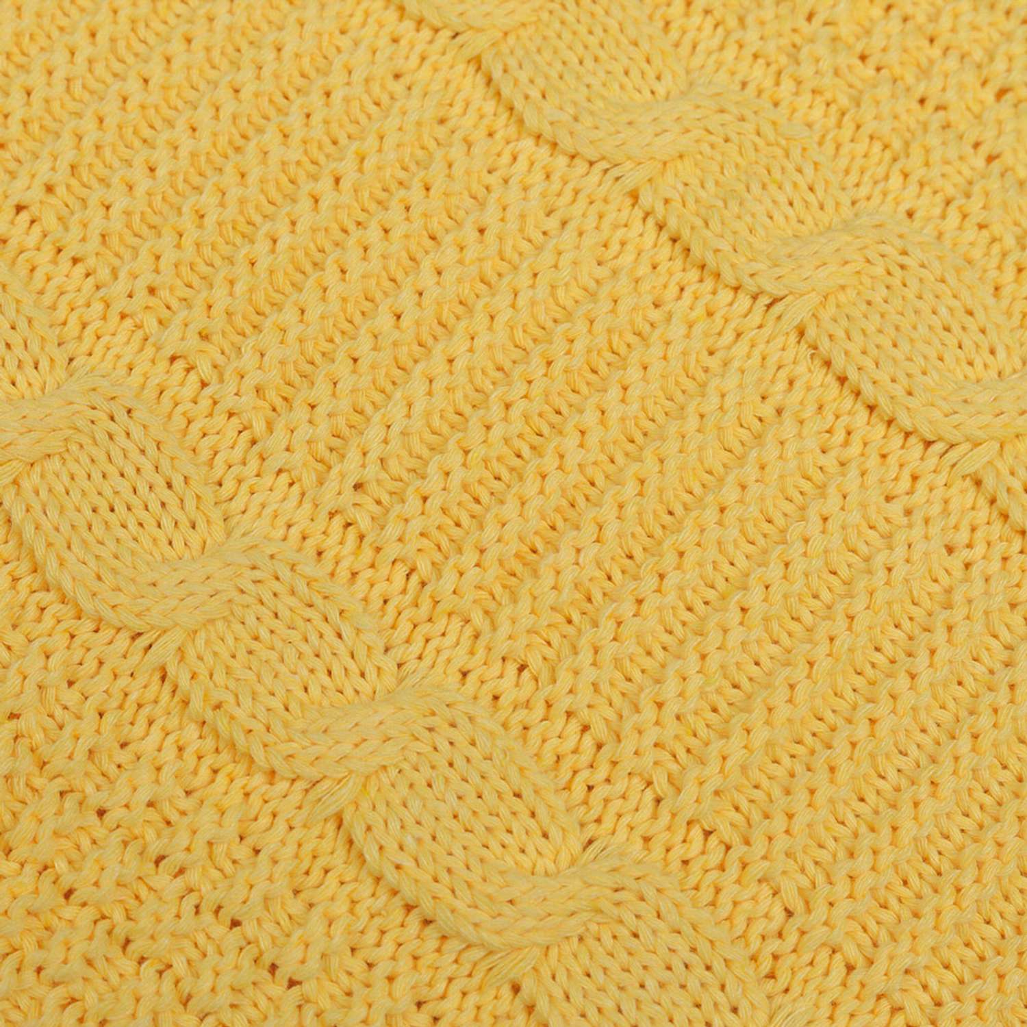 Плед-покрывало детский вязаный WARM WHIFF D-02К желтый на выписку в коляску в кроватку 90x110 - фото 2