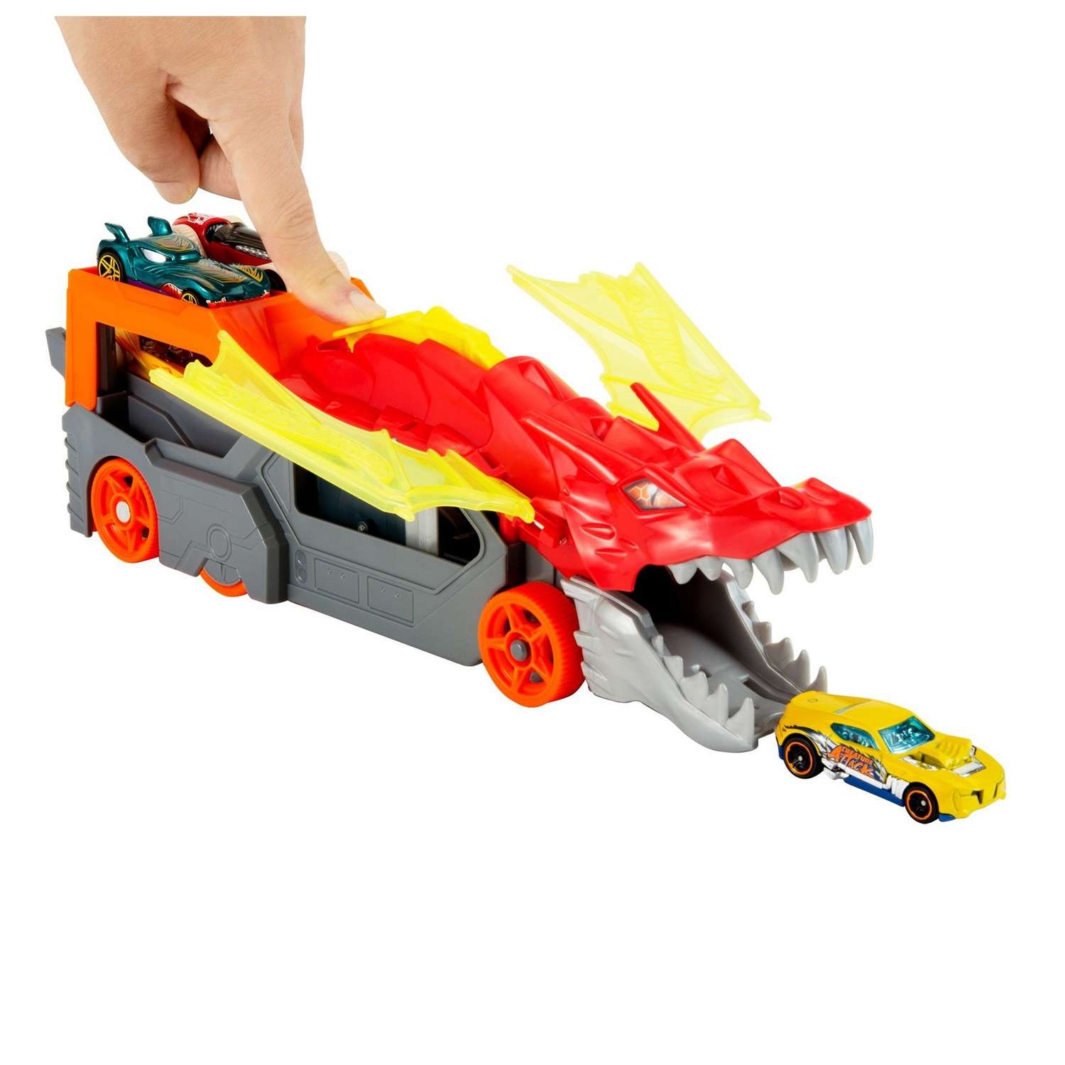 Грузовик Hot Wheels Разъяренный дракон с хранилищем для машинок GTK42 GTK42 - фото 5