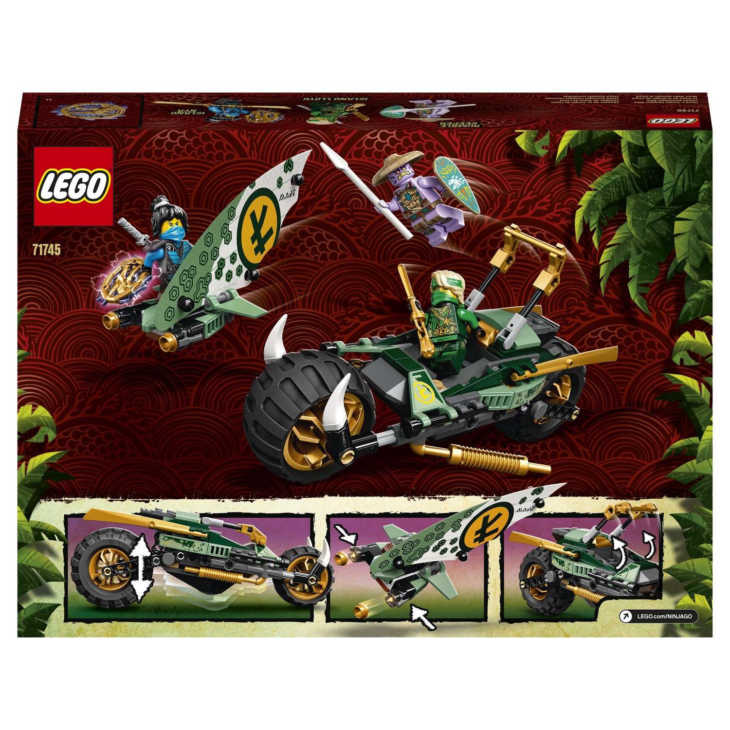 Конструктор LEGO Ninjago Мотоцикл Ллойда для джунглей 71745 - фото 3