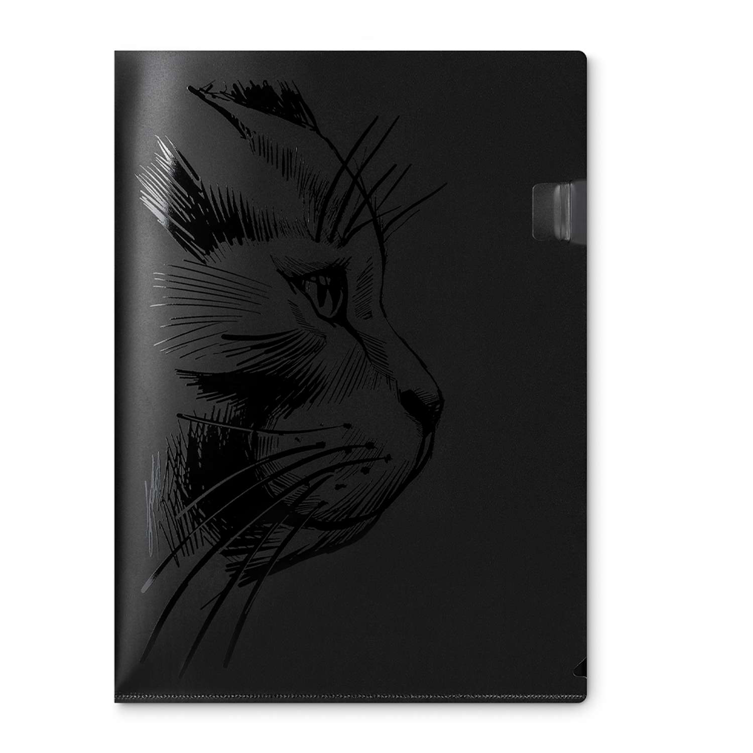 Папка-уголок для документов Flexpocket черная с принтом кот в комплекте 2 шт - фото 2