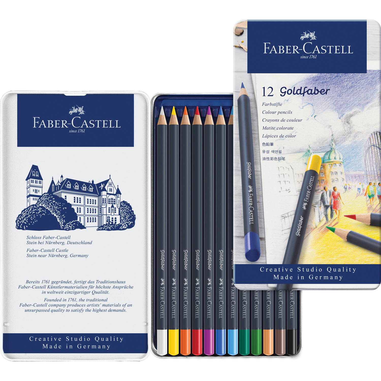 Карандаши цветные Faber Castell Goldfaber 12 цветов круглые - фото 3