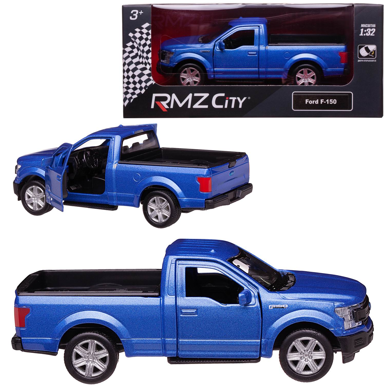 Машина металлическая Uni-Fortune Ford F150 2018 цвет синий 554045-BLU - фото 3