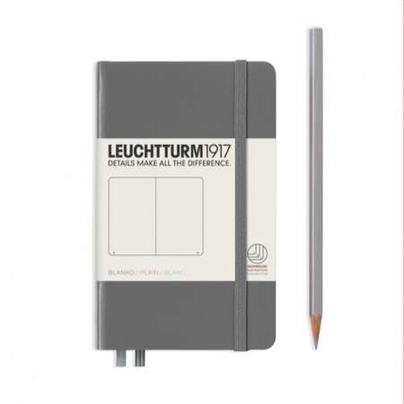 Блокнот Leuchtturm1917 Classic A6 80гм2 187 стр нелинованный твердая обложка цвет антрацитовый