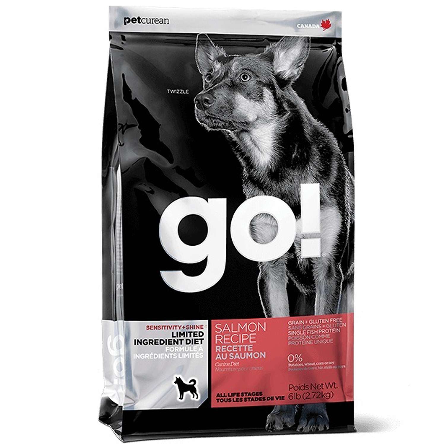 Корм для собак GO 2,72кг для чувствительного пищеварения беззерновой с лососем сухой - фото 1
