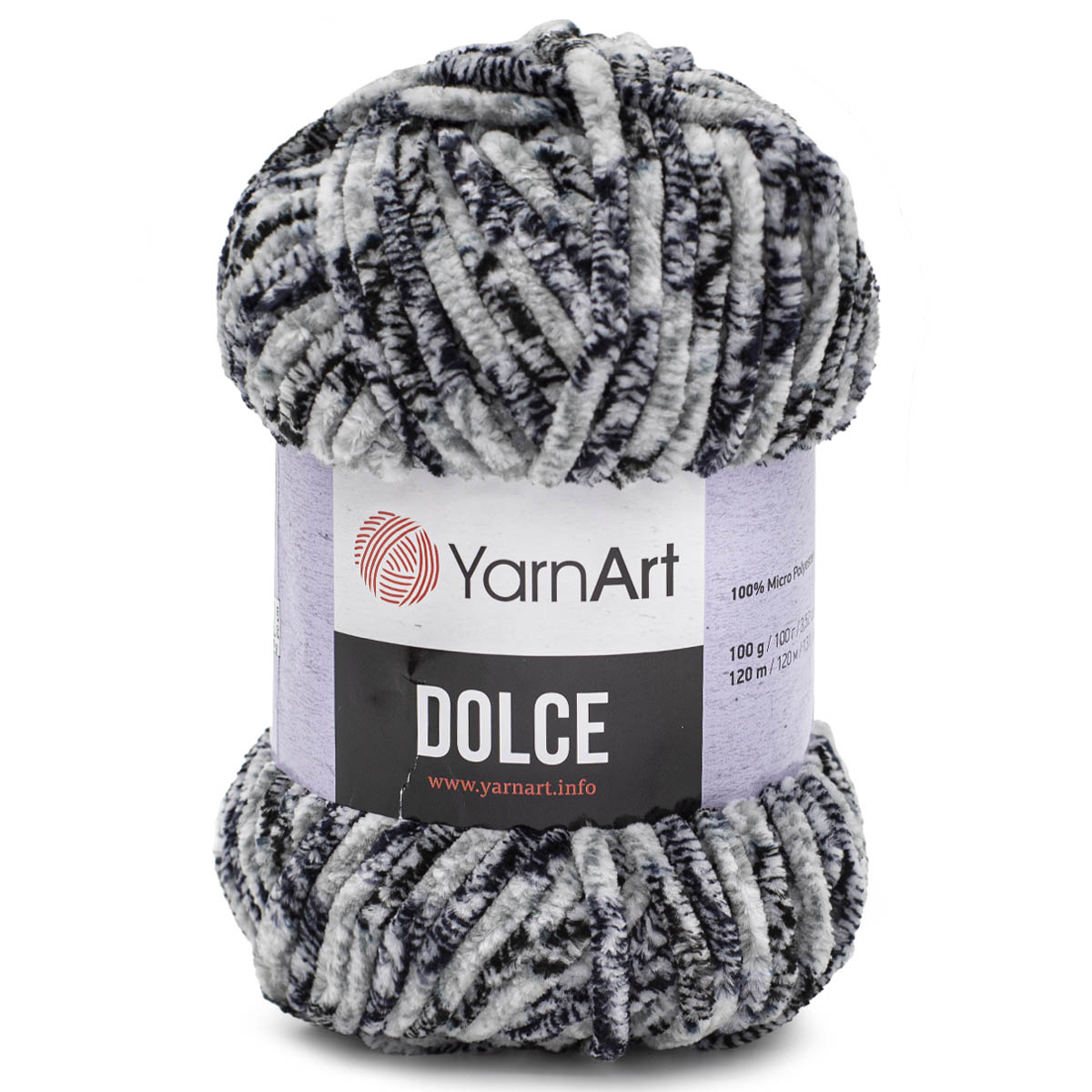 Пряжа для вязания YarnArt Dolce 100 гр 120 м микрополиэстер пушистая плюшевая 5 мотков 801 меланж - фото 6