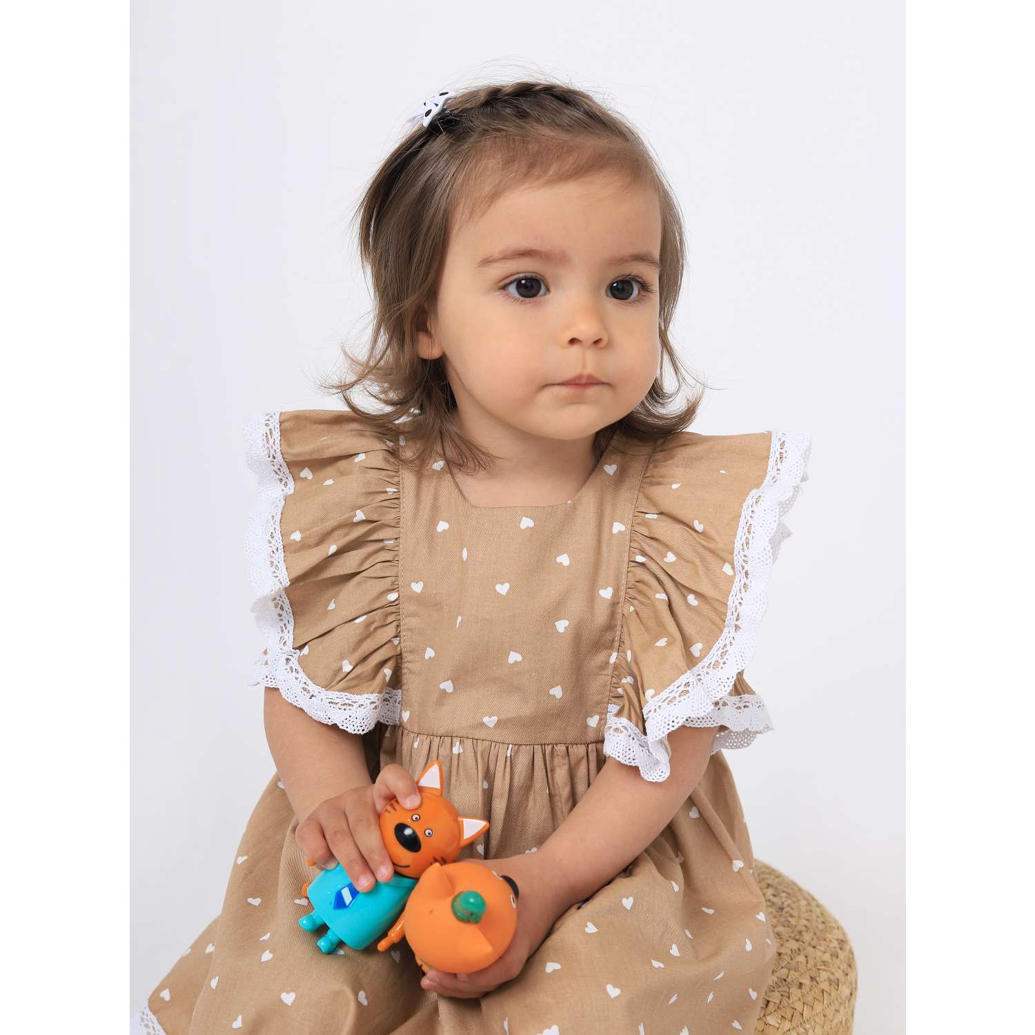 Платье BabyDreams ПД_2/бежевое платье с сердечками - фото 7