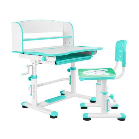 Комплект парта + стул Anatomica Legare белый/зеленый