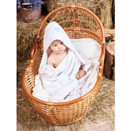 Полотенце-уголок Осьминожка для крещения с вышивкой