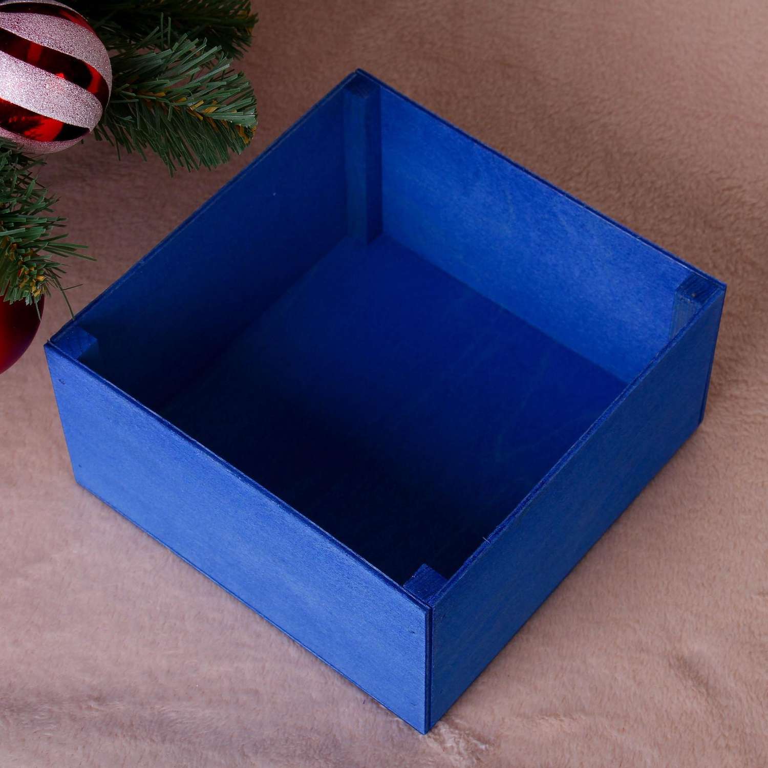 Коробка Sima-Land подарочная«С Новым Годом. со снежинками» синяя. 20×20×10 см - фото 3