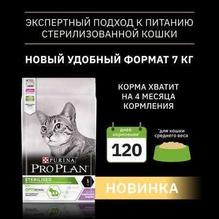 Корм для кошек Pro Plan 7кг для стерилизованных и кастрированных с индейкой