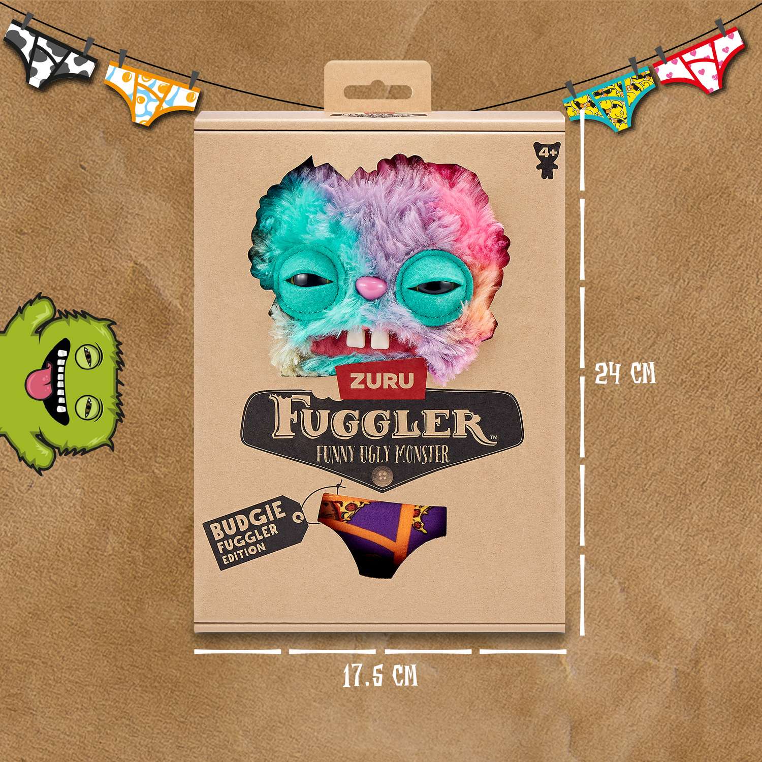 Игрушка мягкая FUGGLER Озорной кролик Разноцветные Труселя 24см 15723H - фото 3