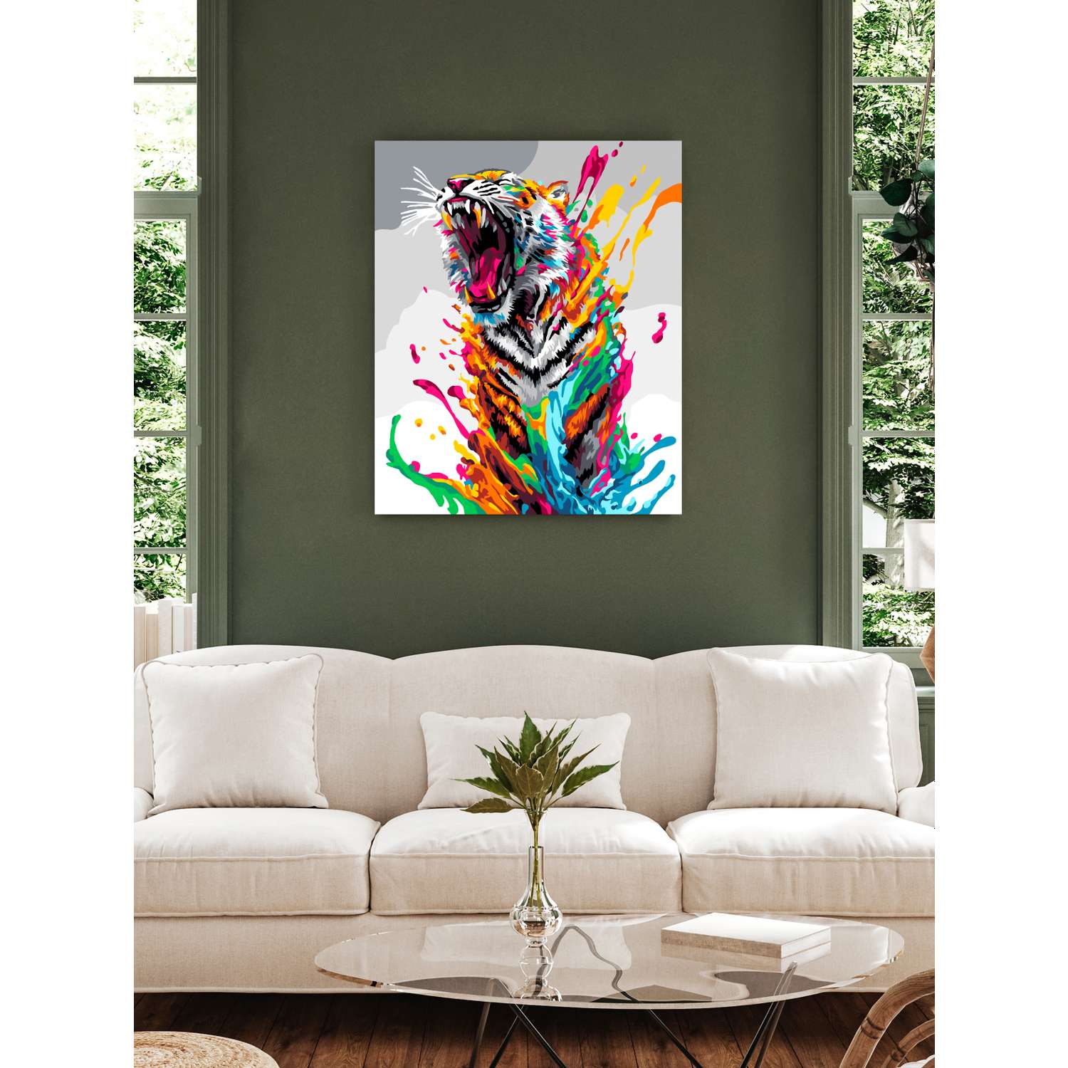 Картина по номерам Art sensation холст на подрамнике 40х50 см Свирепый тигр - фото 3