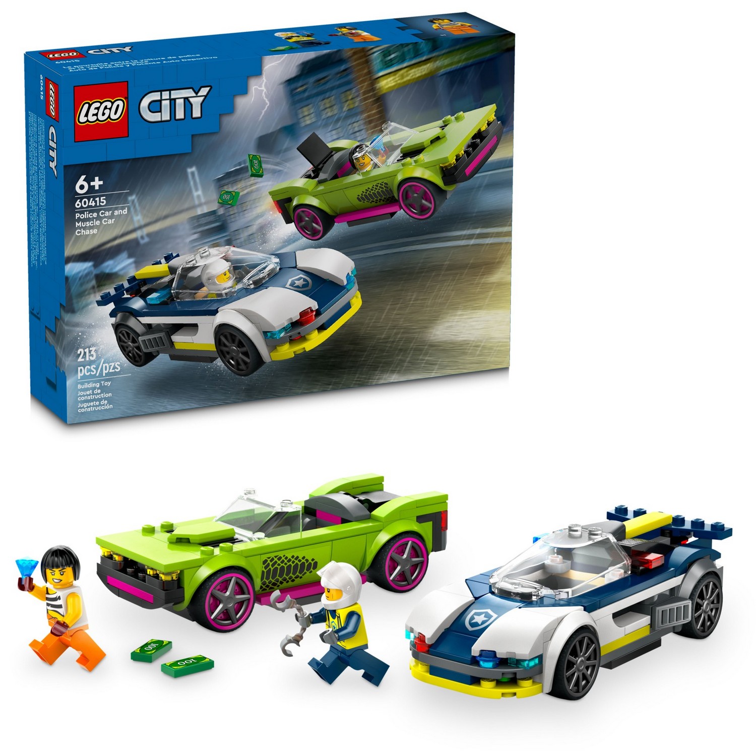 Конструктор детский LEGO City Погоня полицейской машины 60415 купить по  цене 2618 ₽ в интернет-магазине Детский мир