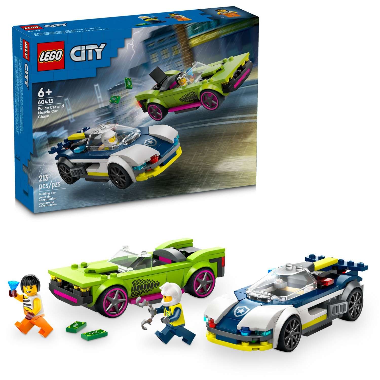 Конструктор детский LEGO City Погоня полицейской машины 60415 - фото 1