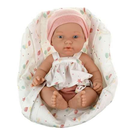 Кукла пупс Arias elegance Calin реборн в платье с розовой шапочкой 26 см