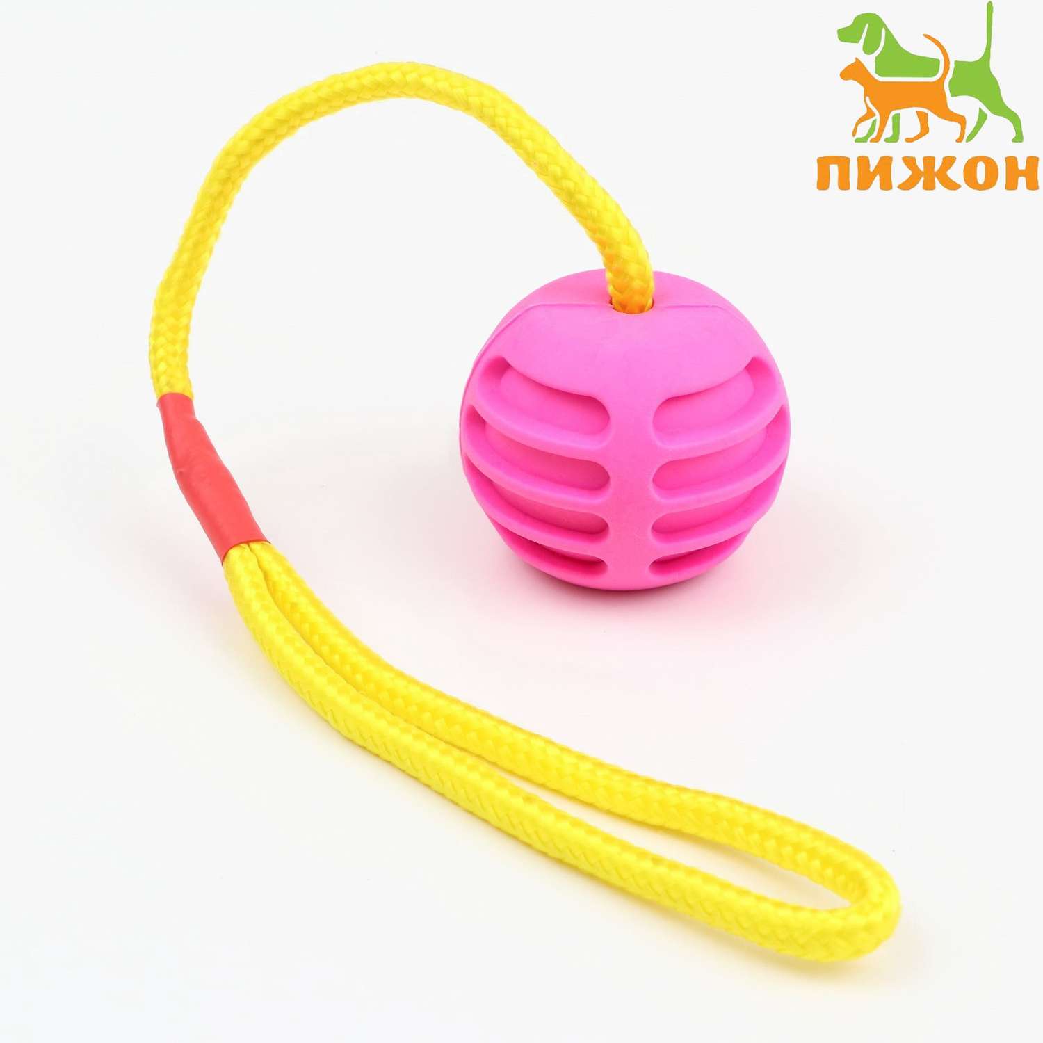 Игрушка Пижон «Шар усиленный на веревке» 43 см шар 6 см розовый - фото 1