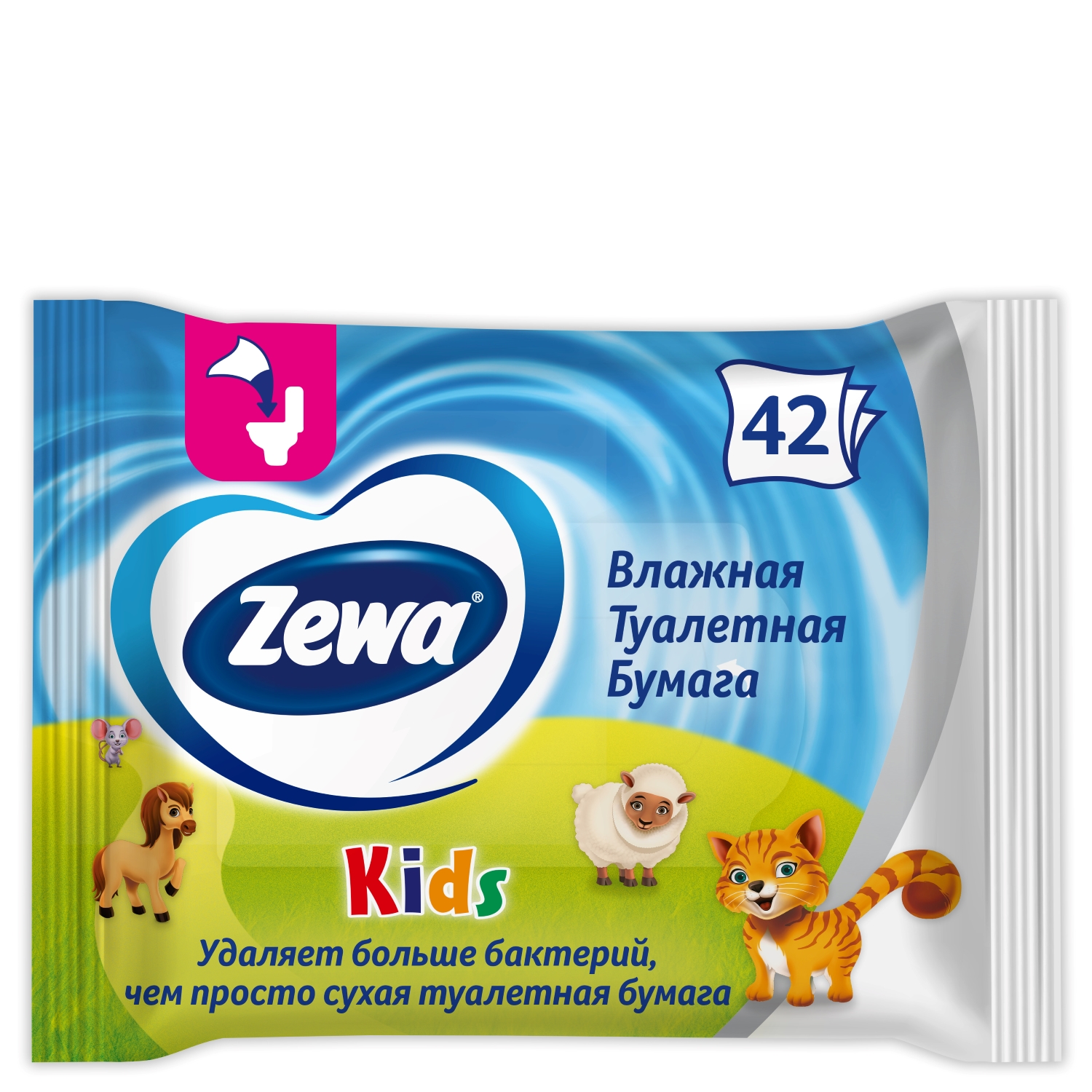 Туалетная бумага Zewa Kids влажная 42шт 6787 - фото 1