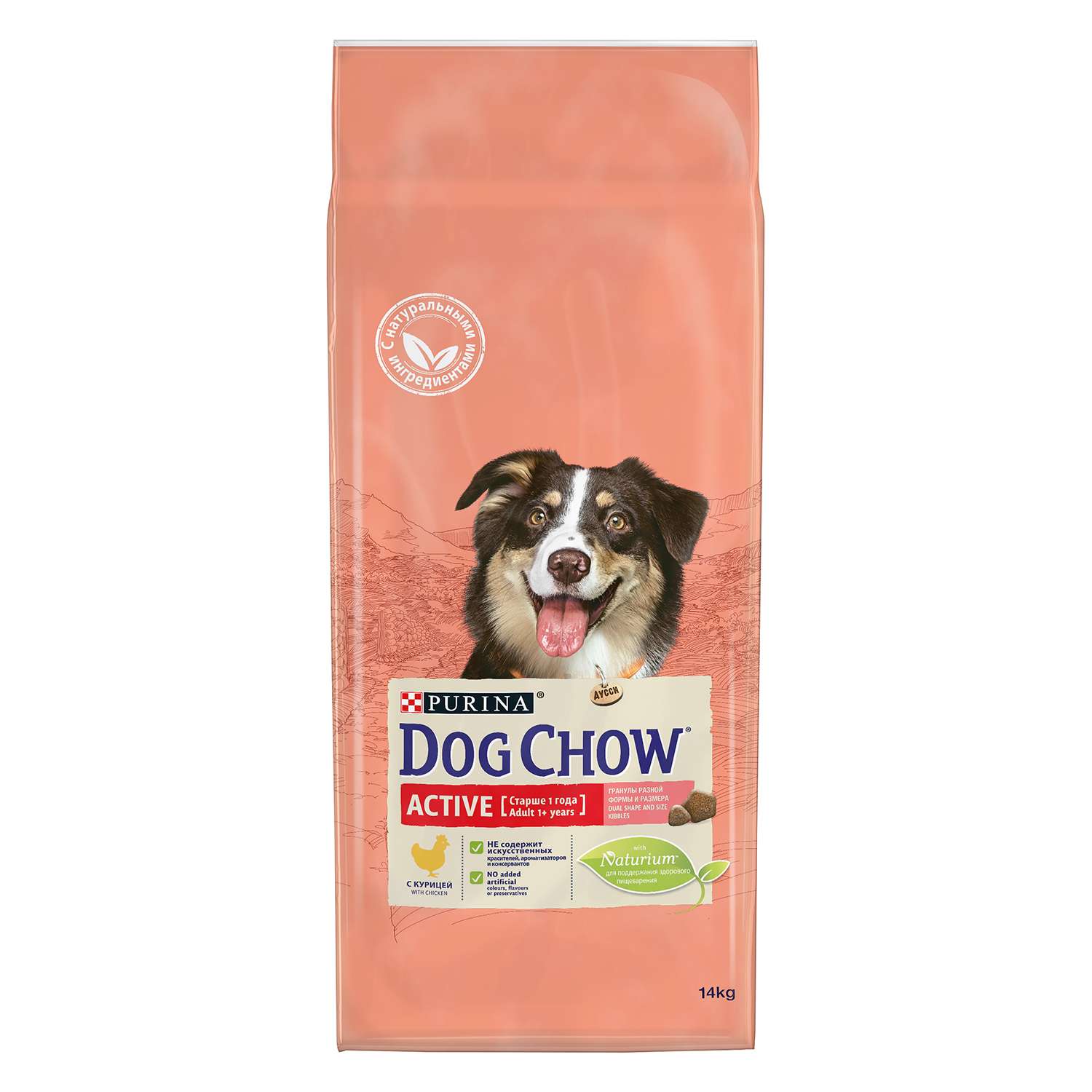 Корм для собак Dog Chow для активных с курицей 14кг - фото 1