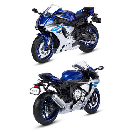 Машинка металлическая АВТОпанорама игрушка детская мотоцикл 1:12 Yamaha YZF-R1 синий свободный ход колес