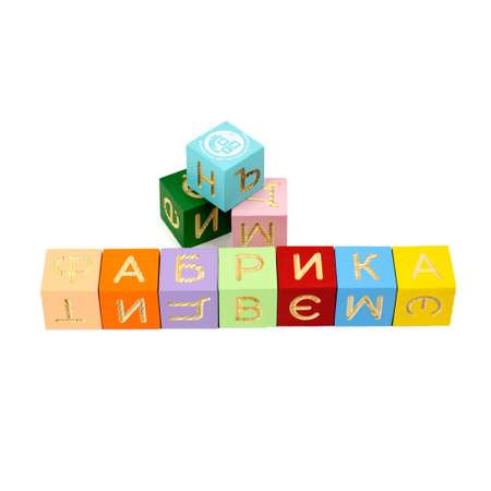 Кубики деревянные РЫЖИЙ ТИМ Русский алфавит