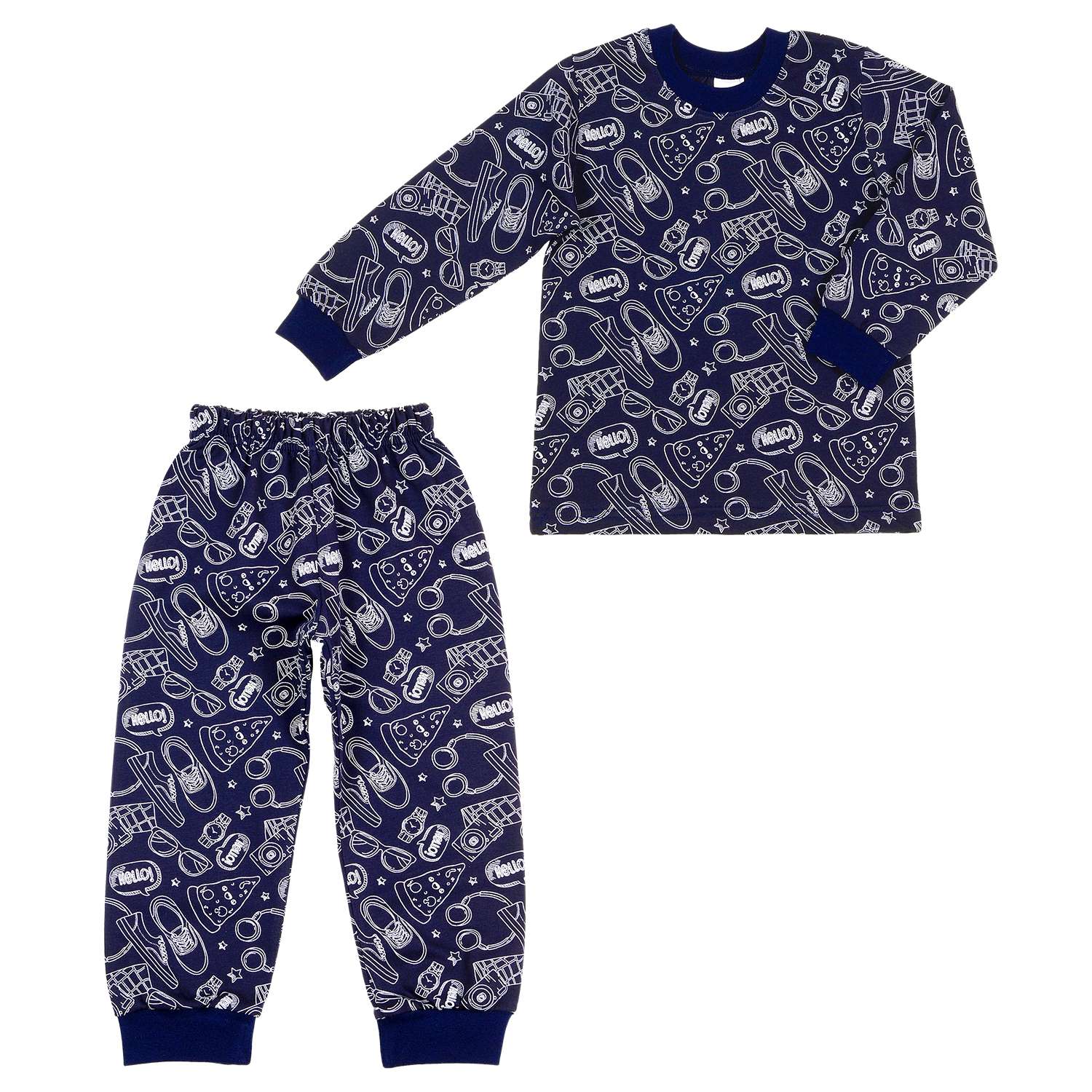 Пижама Детская Одежда 0411КД1/темно-синий - фото 1