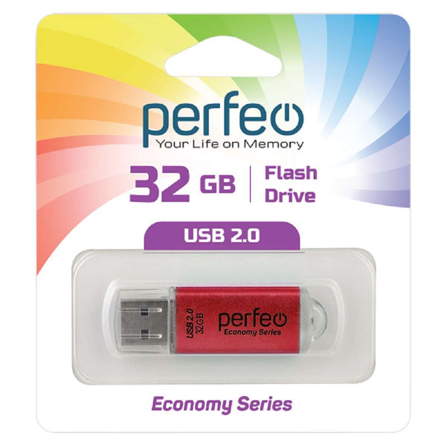 USB флешка Perfeo 32GB E01 Red economy series - фото 1