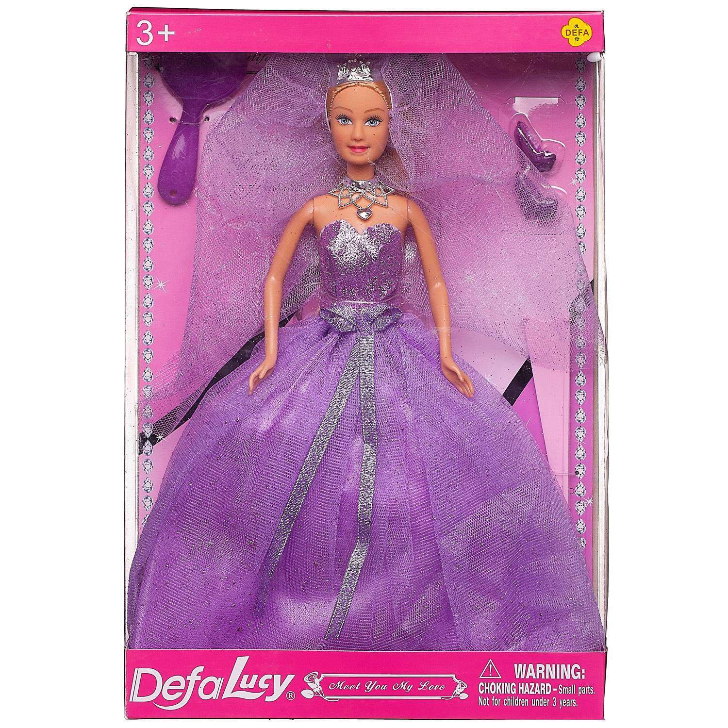 Игровой набор ABTOYS Кукла Defa Lucy Невеста принцесса с игровыми предметами 8253d/фиолетовое - фото 1