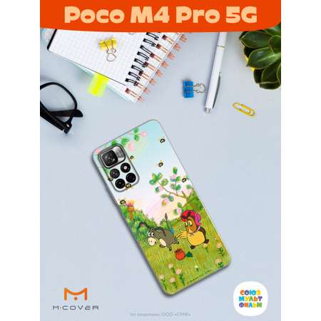 Силиконовый чехол Mcover для смартфона Poco M4 Pro 5G Союзмультфильм Сова и Ослик Иа