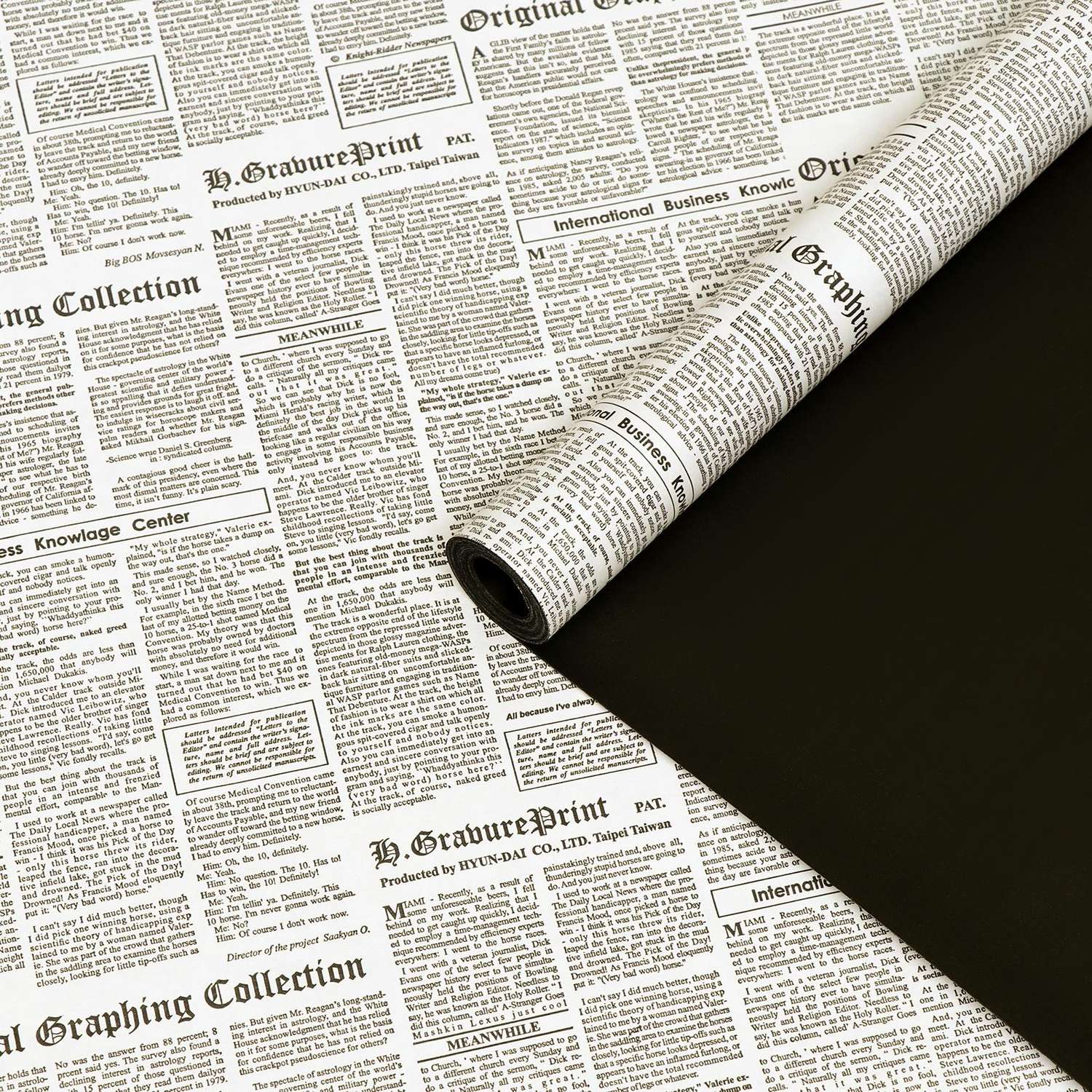 Бумага Sima-Land белый крафт двусторонняя черный газета 0 6 х 10 м - фото 1