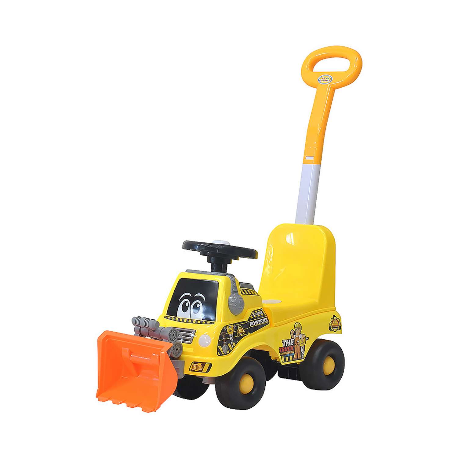 Детская каталка EVERFLO Bulldozer ЕС-912Р yellow c родительской ручкой - фото 1