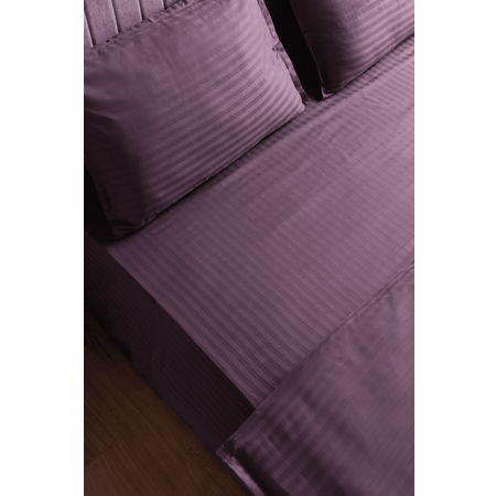 Комплект постельного белья LELIT 2-х спальный 100% страйп-сатин 125гр/м2 сливовый