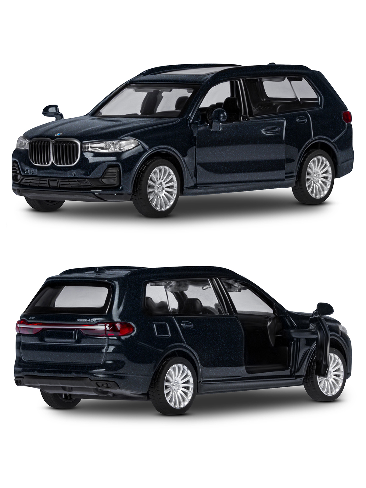 Внедорожник АВТОпанорама BMW X7 1:44 черный JB1251256 - фото 6