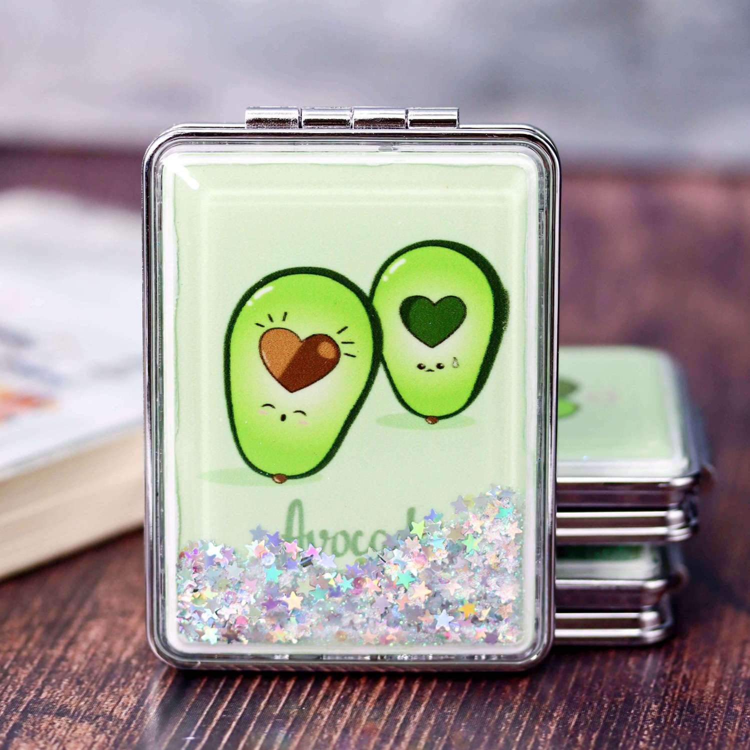 Зеркало карманное iLikeGift Love avocado baby love с увеличением - фото 1
