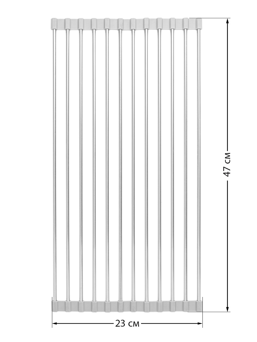 Сушилка кухонная LUCKY 47x23 см нерж.сталь серый T000319 - фото 4