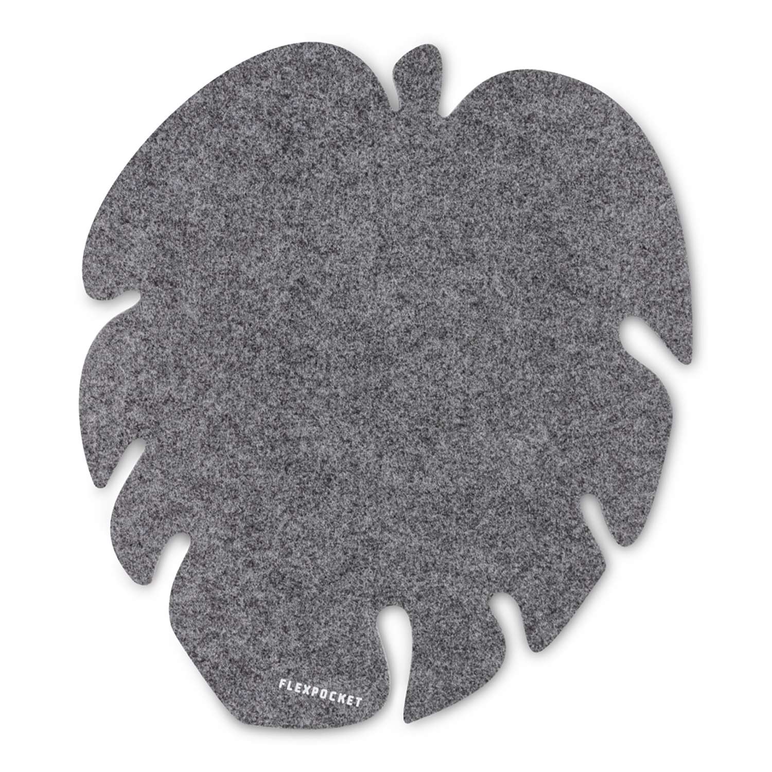 Настольный коврик Flexpocket для мыши в виде листа монстеры 250х250 серый - фото 1