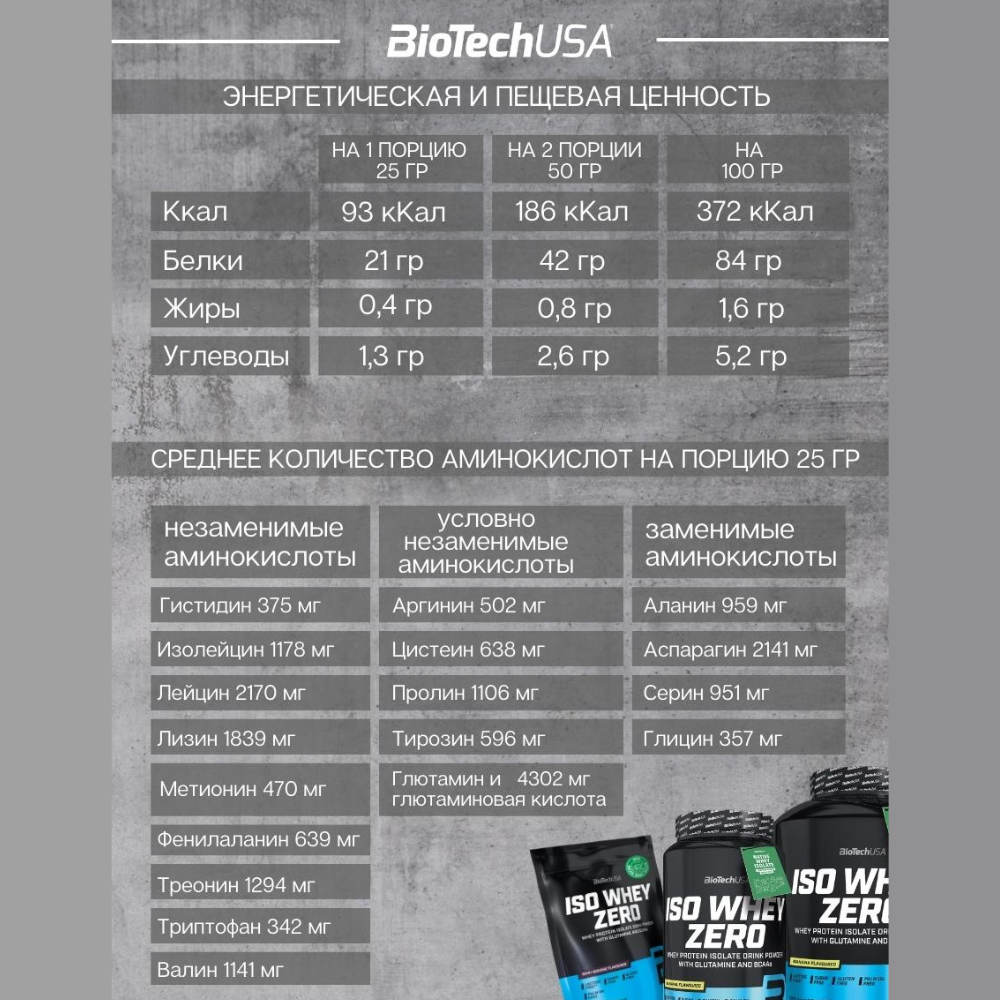 Изолят сывороточного протеина BiotechUSA Iso Whey Zero 908 г. Печенье и сливки - фото 4