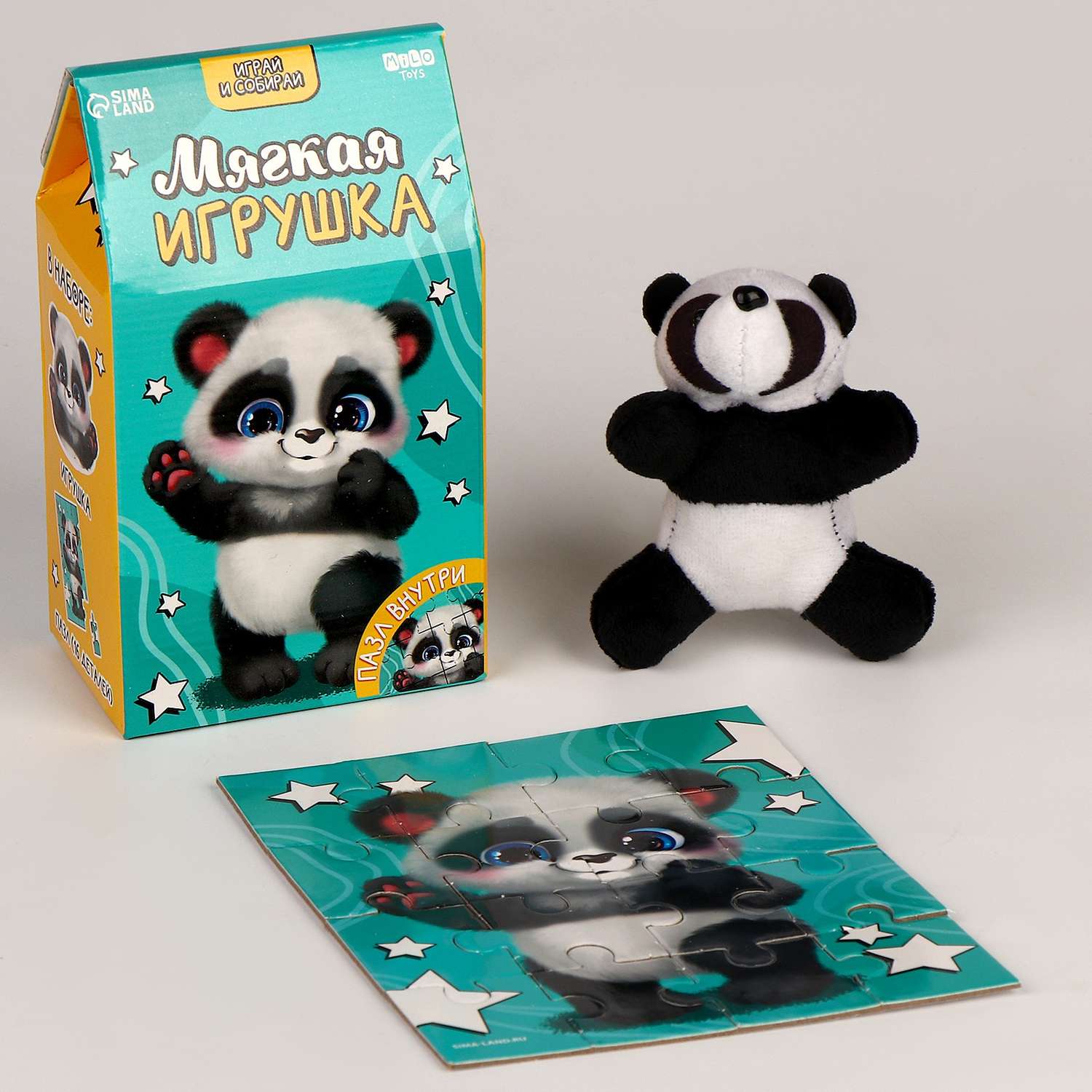 Набор Milo Toys мягкая игрушка с пазлами «Панда» - фото 2